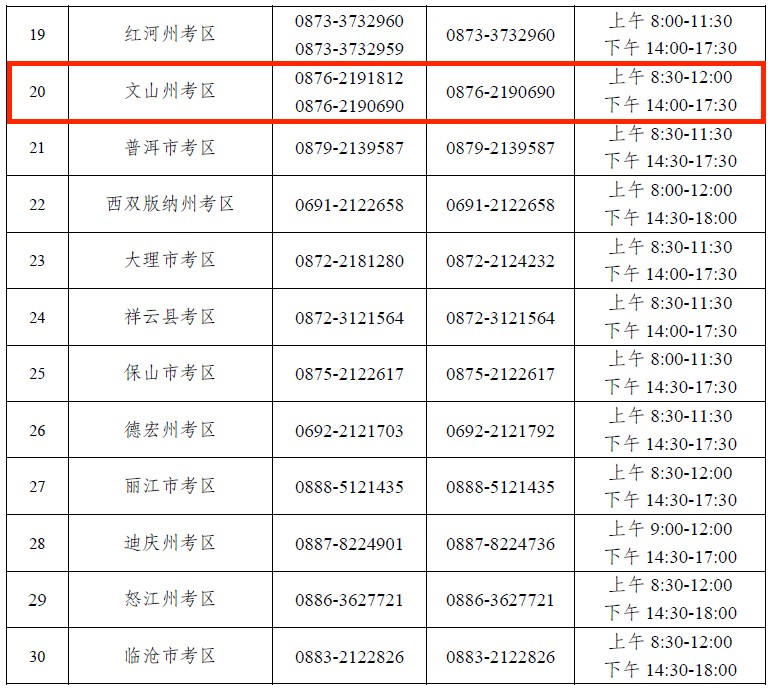 中小学教资考试9月12日举行,文山考区咨询电话来了